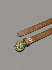 インディアンチーフ ブラスバックル レザーベルト