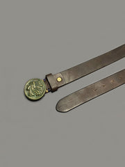 インディアンチーフ ブラスバックル レザーベルト