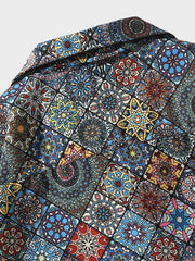 万華鏡柄 半袖アロハシャツ