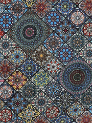 万華鏡柄 半袖アロハシャツ