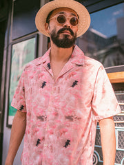 キューバカラー 金魚柄 アロハシャツ