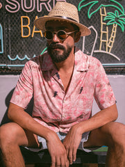 キューバカラー 金魚柄 アロハシャツ