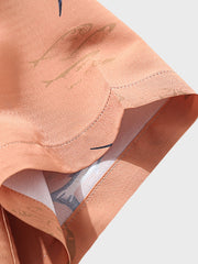 カジキ柄 オレンジ色 キューバシャツ