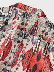 キューバカラー 赤色 アロハシャツ