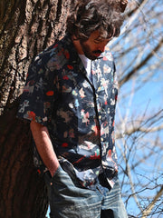 「百鬼夜行」柄 アロハキューバ シャツ