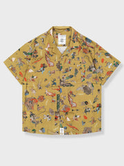 「百鬼夜行」柄 アロハキューバ シャツ