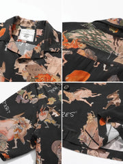 「百鬼夜行」柄 アロハキューバシャツ