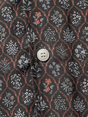 「本草図譜」植物柄 キューバカラー半袖シャツ