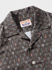 「本草図譜」植物柄 キューバカラー半袖シャツ