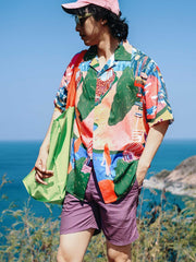 カラフルパターン 半袖シャツ