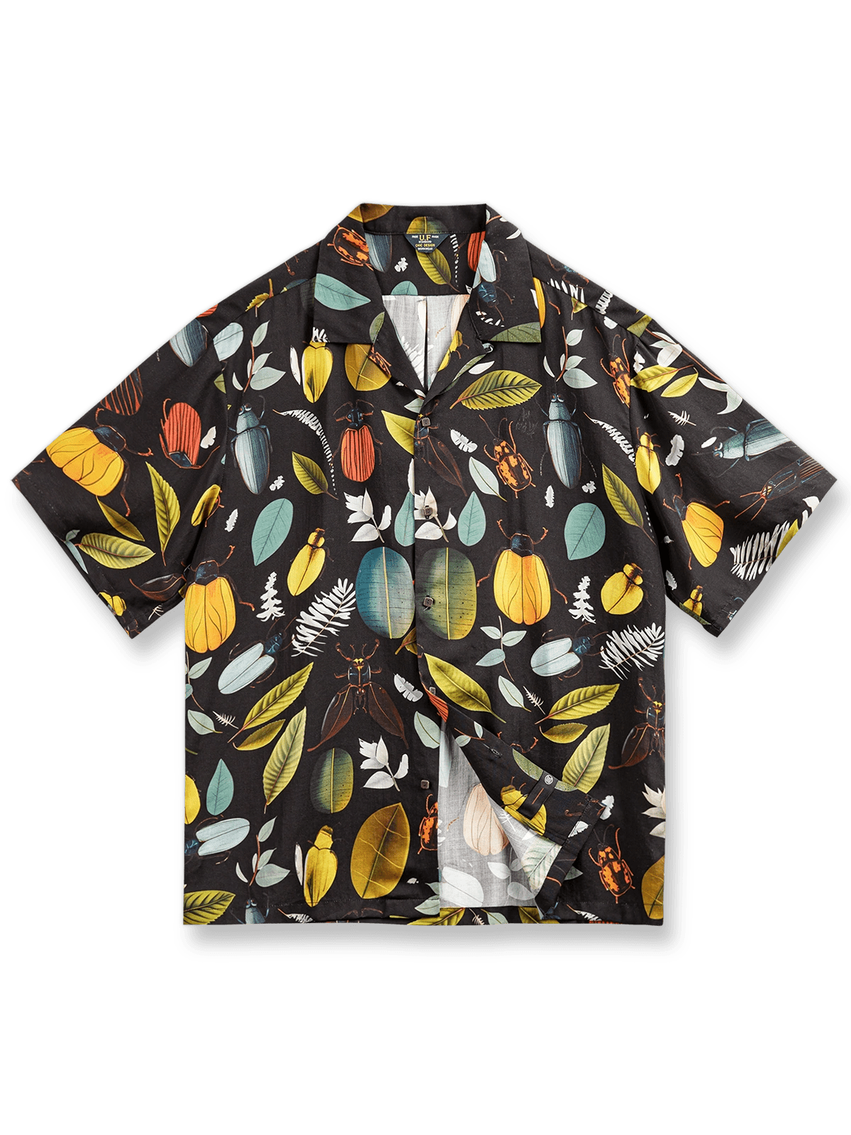 トロピカルレインフォレストプリントアロハシャツ正面図