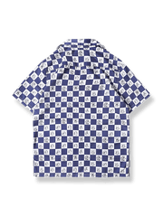 製品画像: カートゥーンマウスチェック柄キューバカラーシャツの全体図