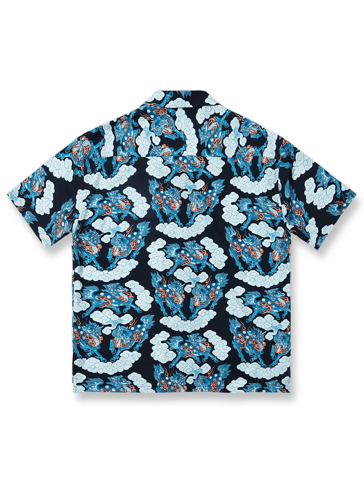 キリン柄ハワイアンプリントシャツの正面展示