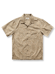 キューバカラー ペイズリー柄半袖シャツの全体像