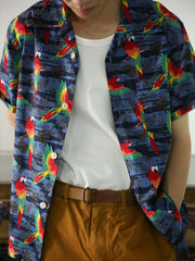 オウム柄アロハシャツ