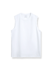 ヴィンテージ風スノーフレークサンドウォッシュ加工ラウンドネックタンクトップ