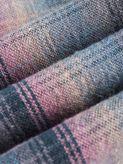 カラーブロック チェック柄シャツ