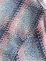 カラーブロック チェック柄シャツ