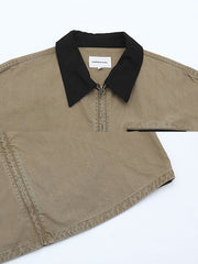 アメリカンヴィンテージ風カラーショートスリーブシャツの細部