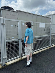 ガーメント洗いクロップド半袖シャツ