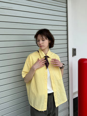 ガーメント洗いクロップド半袖シャツ