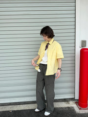 ガーメント洗いクロップド半袖シャツ