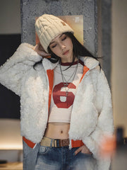 カラーブロック ラムウールジャケット