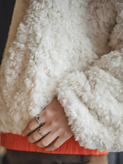 カラーブロック ラムウールジャケット