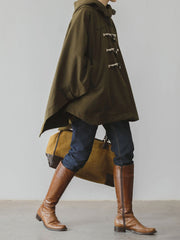 ウール混 ケープコート