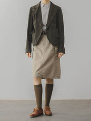 カーキ マルチポケット カーゴスカート