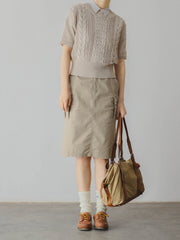 カーキ マルチポケット カーゴスカート