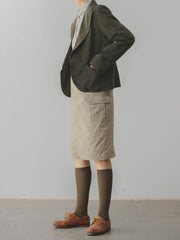 カーキ マルチポケット カーゴスカート