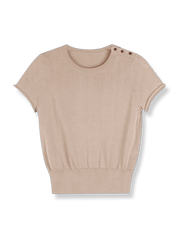 クルーネックショート スリーブニット