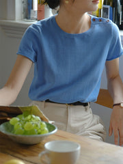 クルーネックショート スリーブニット