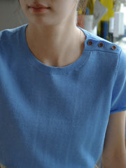 クルーネックショート スリーブニット