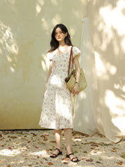 【予約】刺繍ウエスト シンチングドレス