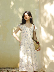 【予約】刺繍ウエスト シンチングドレス
