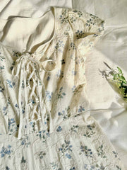 【予約】刺繍ウエスト シンチングドレス