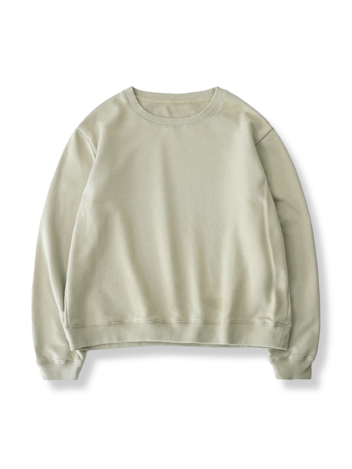 アメリカンレトロなモランディカラーショートコットンクルーネックスウェット全体像