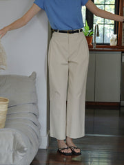 エコフレンドリーなテンセルコットン九分丈パンツ