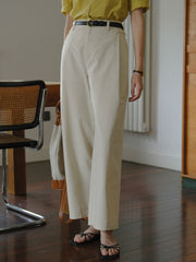 エコフレンドリーなテンセルコットン九分丈パンツ