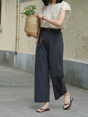 エコフレンドリーなテンセルコットン九分丈パンツ