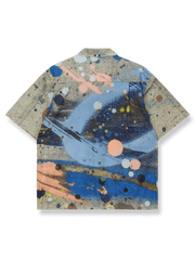 アクションペインティング速乾メッシュパジャマシャツの正面画像