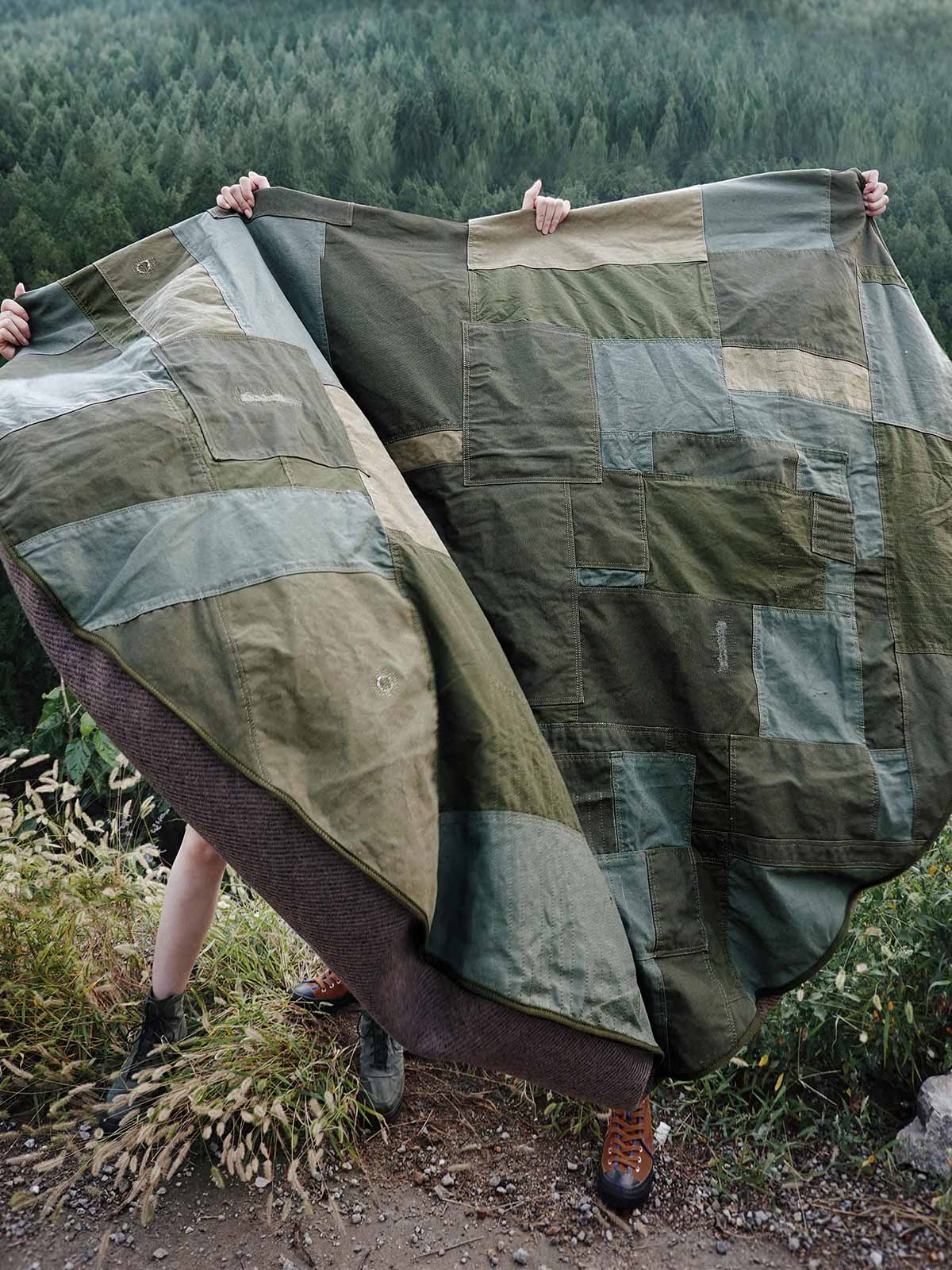 帆布とウール素材のディテール