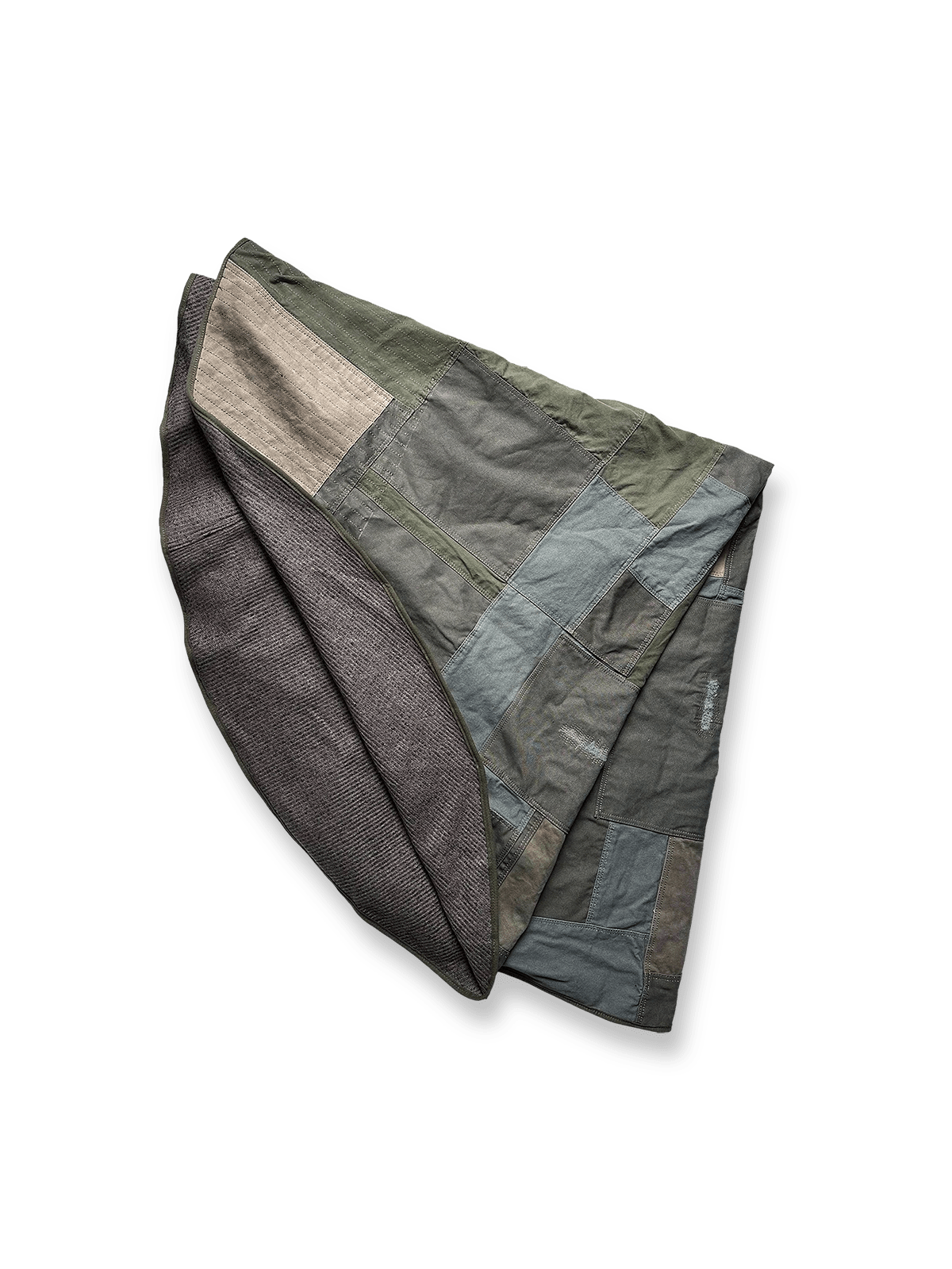 解体リメイク軍用帆布パッチワークラグの全体画像