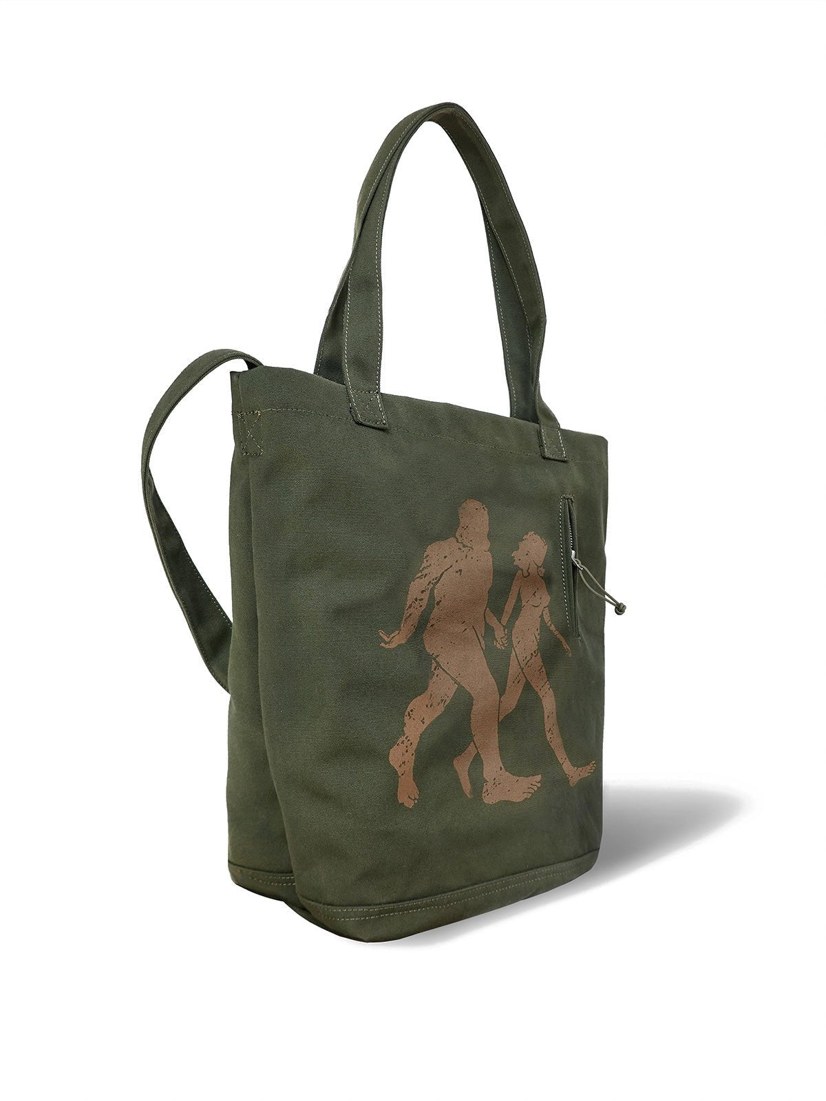 製品画像: ウォッシュ加工キャンバス通勤バッグの正面画像。PCスリーブ付きで、通勤やライディングに適したデザイン。
詳細画像: 外側のジッパーポケットとスマートフォン用ポケットのディテール画像。小物収納に便利な実用的デザイン。