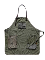 ウォッシュ加工 ヴィンテージ風キャンバスパッチワークエプロン