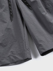 アシンメトリーパッチワーク ナイロン ショートパンツ