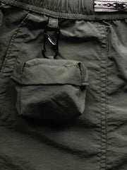 ショーツのウエストマグネットバックルとポケットのディテール