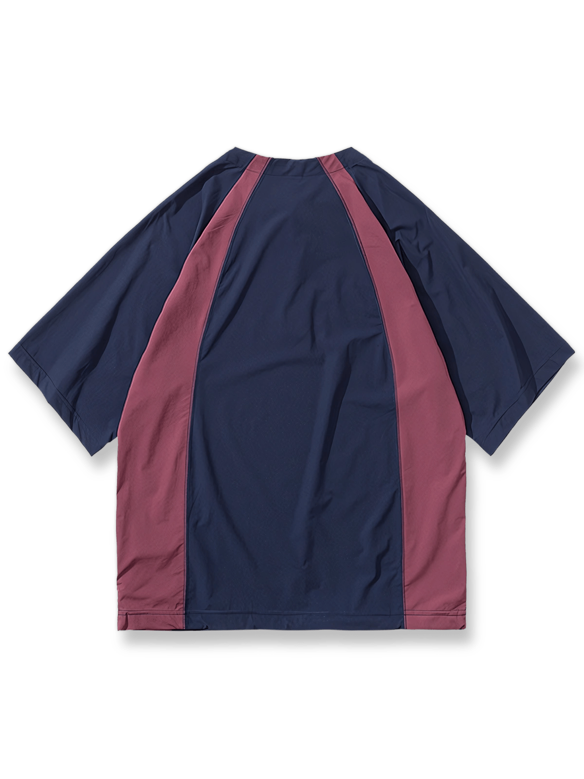 灰色配色のアウトドア速乾ショートスリーブジップポロシャツ正面展示